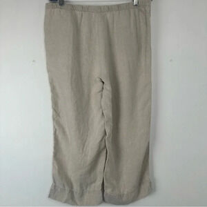 J. Jill Women’s Linen Pull On Pant Size‎ Medium Petite Cropped Lagenlook Boho